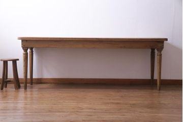 アンティーク家具　フランスアンティーク　オーク材・パイン材　シャビーシックな風合いがお洒落なテーブル(ダイニングテーブル、作業台)