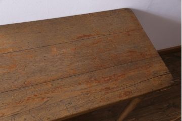 アンティーク家具　フランスアンティーク　オーク材・パイン材　シャビーシックな風合いがお洒落なテーブル(ダイニングテーブル、作業台)