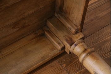 アンティーク家具　フランスアンティーク　オーク材・パイン材　シャビーシックな風合いがお洒落なテーブル(ダイニングテーブル、作業台)