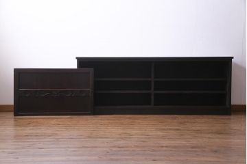 ラフジュ工房オリジナル　透かし彫りが味わい深い建具のリメイク収納棚(ローボード、リビングボード、戸棚)