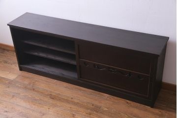 ラフジュ工房オリジナル　透かし彫りが味わい深い建具のリメイク収納棚(ローボード、リビングボード、戸棚)