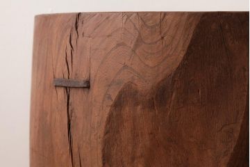 アンティーク雑貨　ジャンク品　ケヤキ材　和の雰囲気を漂わせる餅つき臼(ディスプレイ、DIY)