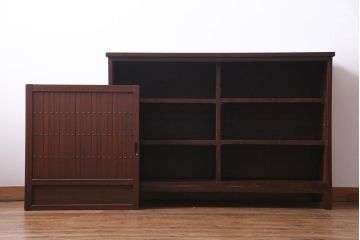 ラフジュ工房オリジナル　縦桟引き戸をリメイクしたサイドボード(収納棚、戸棚)