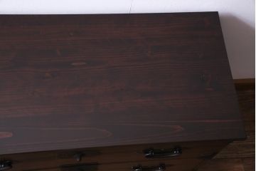 アンティーク家具　和製アンティーク　鉄脚付リメイク　古い趣きが魅力的な箪笥ローボード(リビングボード、和タンス)