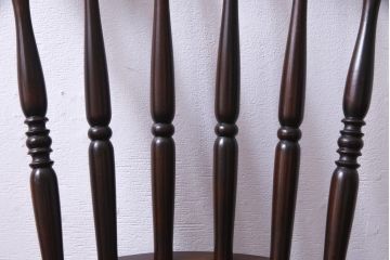 中古　松本民芸家具　挽き物のデザインが美しいSPスピンドルチェア(ダイニングチェア、椅子)(1)