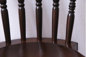 中古　松本民芸家具　挽き物のデザインが美しいSPスピンドルチェア(ダイニングチェア、椅子)(1)