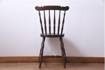 中古　松本民芸家具　挽き物のデザインが美しいSPスピンドルチェア(ダイニングチェア、椅子)(1)