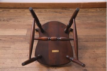 中古　松本民芸家具　挽き物のデザインが美しいSPスピンドルチェア(ダイニングチェア、椅子)(1)