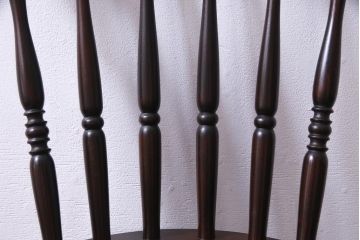 中古　松本民芸家具　挽き物のデザインが美しいSPスピンドルチェア(ダイニングチェア、椅子)(2)