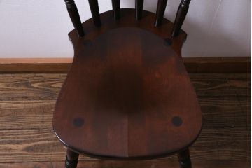 中古　松本民芸家具　挽き物のデザインが美しいSPスピンドルチェア(ダイニングチェア、椅子)(2)