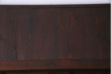 アンティーク家具　和製アンティーク　杉・ヒノキ材　ダイヤガラスがおしゃれな和モダンの戸棚(収納棚、サイドボード)