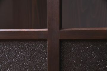 アンティーク家具　和製アンティーク　杉・ヒノキ材　ダイヤガラスがおしゃれな和モダンの戸棚(収納棚、サイドボード)