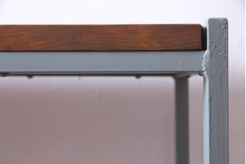 ペイント家具　棚板リメイク　異なる質感がお洒落なアイアンラック(飾り棚、陳列棚、オープンラック)