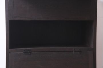 ラフジュ工房オリジナル　鉄脚付き　インダストリアルな空間に馴染むパタパタ扉の収納棚(5段タイプ)(戸棚、下駄箱)
