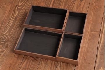 アンティーク家具　和製アンティーク　栗材　漆塗りが上品な印象与える化粧箱(裁縫箱、小引き出し、小物収納)