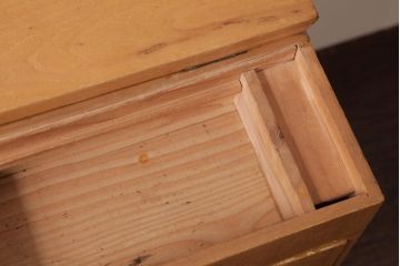 アンティーク雑貨　昭和レトロ　明るい木色が柔らかな雰囲気醸し出す裁縫箱(小引き出し、ソーイングボックス)