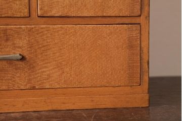 アンティーク雑貨　昭和レトロ　明るい木色が柔らかな雰囲気醸し出す裁縫箱(小引き出し、ソーイングボックス)