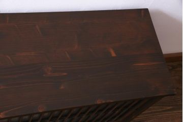 ラフジュ工房オリジナル　和の趣溢れる古建具をリメイクしたリビングボード(戸棚、テレビボード)