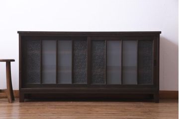 ラフジュ工房オリジナル　昭和初期の建具を活用した和モダンなリビングボード(戸棚、収納棚)