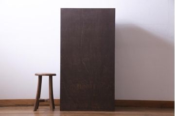 ラフジュ工房オリジナル　前面松材　古材の風合いが味わい深いパタパタ扉の収納棚(5段タイプ)(戸棚、下駄箱)