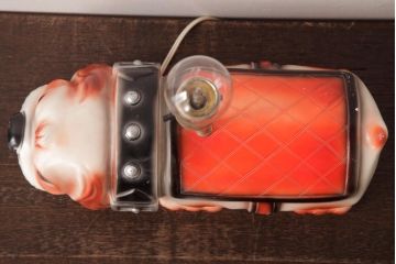 ビンテージ　アメリカ製　レトロ可愛いバセットハウンドのテーブルランプ(卓上照明、裸電球)
