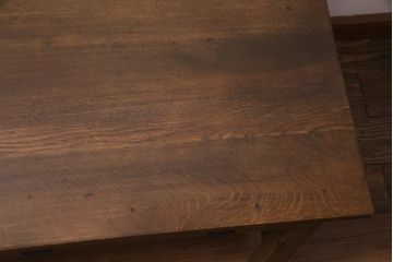 リメイク　両面引き出し付き　レトロな佇まいが魅力的なセンターテーブル(作業台、ローテーブル)(1)