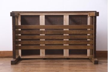 リメイク　両面引き出し付き　レトロな佇まいが魅力的なセンターテーブル(作業台、ローテーブル)(1)