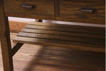 リメイク　両面引き出し付き　レトロな佇まいが魅力的なセンターテーブル(作業台、ローテーブル)(2)