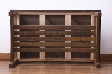 リメイク　両面引き出し付き　レトロな佇まいが魅力的なセンターテーブル(作業台、ローテーブル)(2)