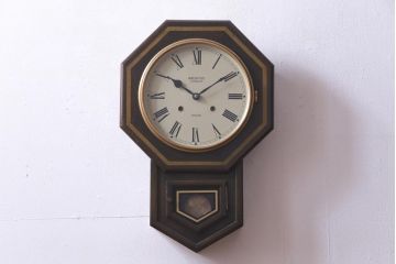 アンティーク雑貨　美品　手巻き　ゼンマイ式　31DAYS　ビンテージの八角柱時計(振り子時計、掛け時計)