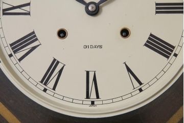 アンティーク雑貨　美品　手巻き　ゼンマイ式　31DAYS　ビンテージの八角柱時計(振り子時計、掛け時計)