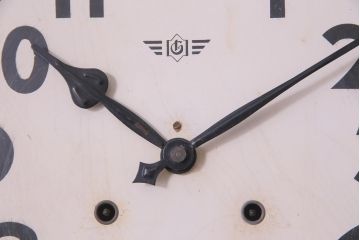 アンティーク雑貨　和製アンティーク　八日巻　ゼンマイ式の丸型掛時計(トーマス型、船舶時計、柱時計)