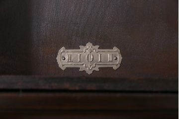 アンティーク雑貨　EIKOSHA(鶴巻時計店英工舎)　ビートスケール付　手巻き式　頭半丸型掛時計(柱時計、振り子時計)