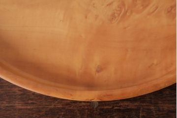 昭和中期　楓材鳥眼杢　美しい杢目と木肌のくりぬき盆(刳り貫き盆、トレー)