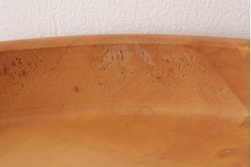 昭和中期　楓材鳥眼杢　美しい杢目と木肌のくりぬき盆(刳り貫き盆、トレー)