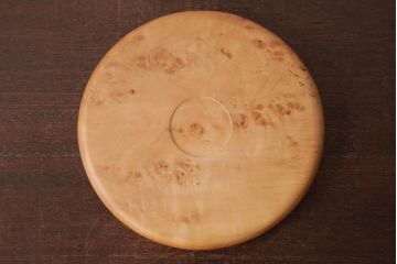 昭和中期　楓材鳥眼杢　美しい杢目と木肌のくりぬき盆(刳り貫き盆、トレー)