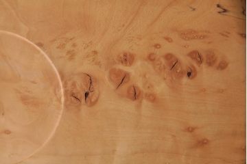 昭和中期　楓材鳥眼杢　美しい杢目と木肌のくりぬき盆(刳り貫き盆、トレー)