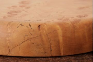 昭和中期　楓材鳥眼杢　美しい杢目と木肌のくりぬき盆(刳り貫き盆、トレー)