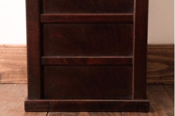 アンティーク雑貨　中古　北海道民芸家具　横桟の入ったデザインのくず入れ(ゴミ箱)(定価約1万6千円)(1)