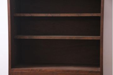ラフジュ工房オリジナル　前板栗材　引き出し付き　両面ガラス　古い建具を活用した収納棚(組子、戸棚、キャビネット)