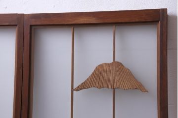 ラフジュ工房オリジナル　前板栗材　引き出し付き　両面ガラス　古い建具を活用した収納棚(組子、戸棚、キャビネット)