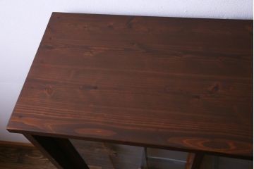 ラフジュ工房オリジナル　前板栗材　引き出し付き　両面ガラス　古い建具を活用した収納棚(組子、戸棚、キャビネット)