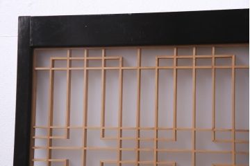 ラフジュ工房オリジナル　リメイク　古い書院戸を活用した引き出し付きガラス戸棚(収納棚、組子)