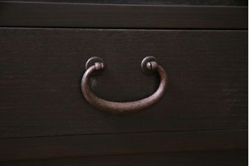 ラフジュ工房オリジナル　リメイク　古い書院戸を活用した引き出し付きガラス戸棚(収納棚、組子)