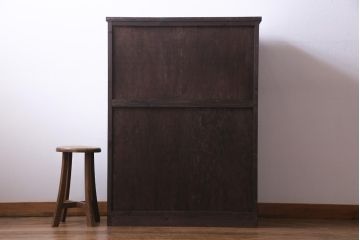 ラフジュ工房オリジナル　リメイク　古い書院戸を活用した引き出し付きガラス戸棚(収納棚、組子)