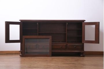 中古　松本民芸家具　C-�U型サイドボード(リビングボード、キャビネット)(定価約60万5千円)(1)
