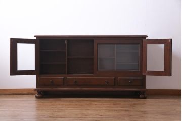 中古　松本民芸家具　C-�U型サイドボード(リビングボード、キャビネット)(定価約60万5千円)(1)