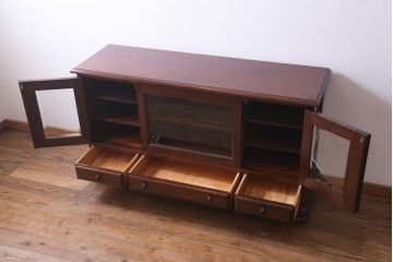 中古　松本民芸家具　C-�U型サイドボード(リビングボード、キャビネット)(定価約60万5千円)(1)