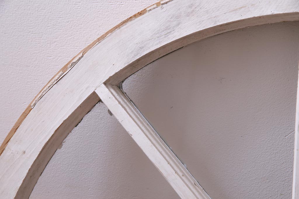 ジャンク品　フランスアンティーク　お洒落なディスプレイにも使えるアーチウィンドウ(明り取り、窓)