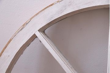 ジャンク品　フランスアンティーク　お洒落なディスプレイにも使えるアーチウィンドウ(明り取り、窓)